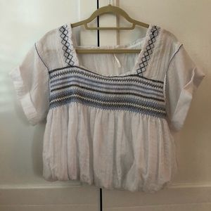 White free people blouse